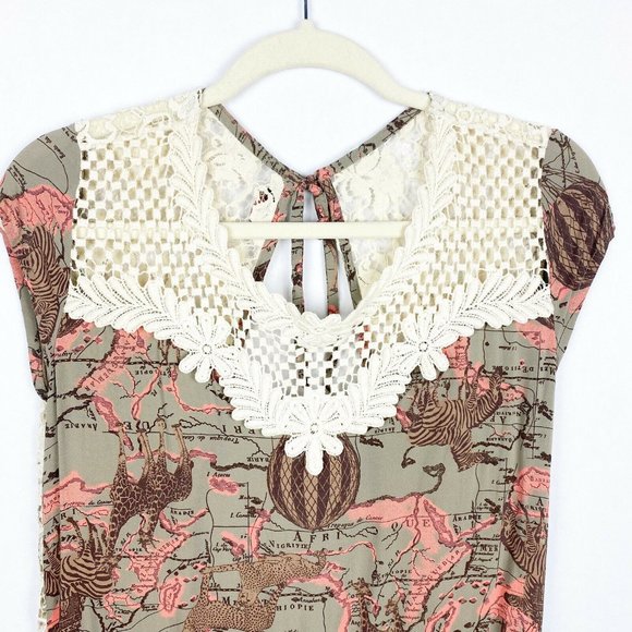 Maaji Floral Lace Maxi Dress - Cream and Brown - Picture 3 of 7